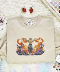Yujiro Hanma Fire Embroidered Shirt, Baki The Grappler Embroidered Hoodie, Anime Embroidered Sweatshirt (1)