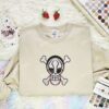 Yokai Pirates Jolly Roger Embroidered Shirt, One Piece Embroidered Hoodie, Anime Embroidered T-Shirt