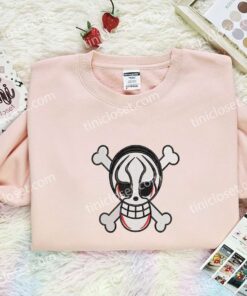 Yokai Pirates Jolly Roger Embroidered Shirt, One Piece Embroidered Hoodie, Anime Embroidered T Shirt (3)
