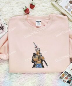 Trafalgar Law Attitude Embroidered Shirt, One Piece Embroidered Hoodie, Anime Embroidered Sweatshirt (2)