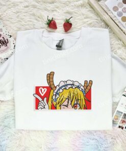 Tohru Embroidered Shirt, Miss Kobayashi's Dragon Maid Embroidered Hoodie, Anime Embroidered Sweatshirt (3)