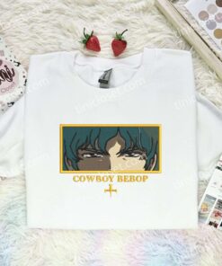 Spike Spiegel Eyes Embroidered Shirt, Cowboy Bebop Embroidered Hoodie, Anime Embroidered T Shirt (1)