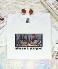 Nicholas D Wolfwood Eyes Embroidered Shirt, Trigun Embroidered Hoodie, Anime Embroidered Sweatshirt (1)