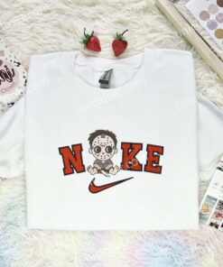 Baby Jason Voorhees Embroidered Shirt, Horror Movie Embroidered Hoodie, Halloween Embroidered Sweatshirt (1)