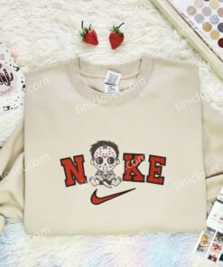 Baby Jason Voorhees Embroidered Shirt, Horror Movie Embroidered Hoodie, Halloween Embroidered Sweatshirt (2)