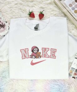 Baby Jason Voorhees Pink Teddy Embroidered Shirt, Horror Movie Embroidered Hoodie, Halloween Embroidered Sweatshirt (2)