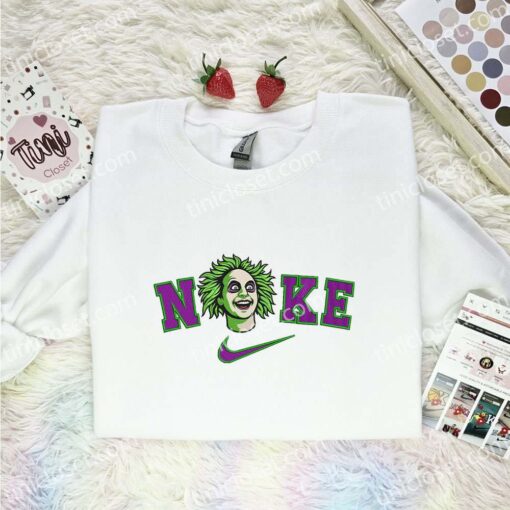 Beetlejuice Embroidered Shirt, Horror Movie Embroidered Hoodie, Halloween Embroidered Sweatshirt