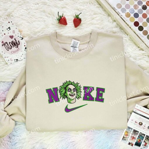 Beetlejuice Embroidered Shirt, Horror Movie Embroidered Hoodie, Halloween Embroidered Sweatshirt