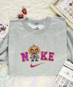 Beetlejuice Pumpkin Head Embroidered Shirt, Horror Movie Embroidered Hoodie, Halloween Embroidered Sweatshirt (1)
