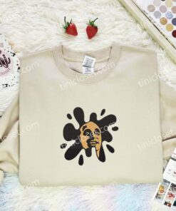 Beetlejuice Splash Embroidered Shirt, Horror Movie Embroidered Hoodie, Halloween Embroidered Sweatshirt (1)