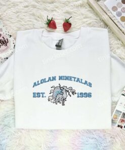 Alolan Ninetalab Embroidered Shirt, Pokemon Embroidered Hoodie, Anime Embroidered Sweatshirt (2)