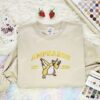 Ampharos Embroidered Shirt, Pokemon Embroidered Hoodie, Anime Embroidered Sweatshirt