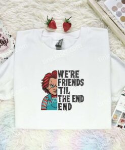 Chucky Embroidered Shirt, Horror Movie Embroidered Hoodie, Halloween Embroidered T Shirt (1)