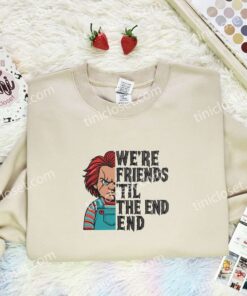 Chucky Embroidered Shirt, Horror Movie Embroidered Hoodie, Halloween Embroidered T Shirt (2)