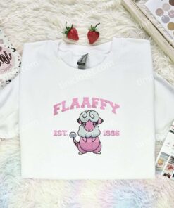 Flaffy Embroidered Shirt, Pokemon Embroidered Hoodie, Anime Embroidered Sweatshirt (1)