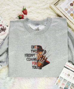 Freddy Krueger Embroidered Shirt, Horror Movie Embroidered Hoodie, Halloween Embroidered T Shirt (3)