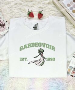 Gardeovoir Embroidered Shirt, Pokemon Embroidered Hoodie, Anime Embroidered Sweatshirt (1)
