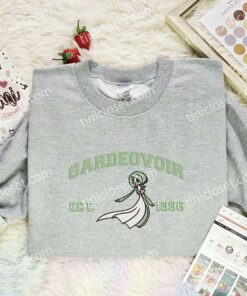 Gardeovoir Embroidered Shirt, Pokemon Embroidered Hoodie, Anime Embroidered Sweatshirt (3)