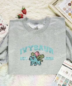 Ivysaur Embroidered Shirt,Pokemon Embroidered Hoodie, Anime Embroidered Sweatshirt (3)