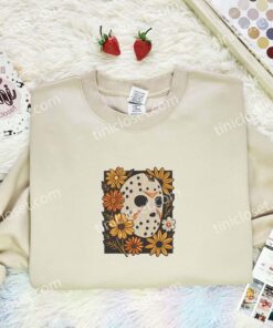 Jason Voorhees Mask Embroidered Shirt, Horror Mov (3)