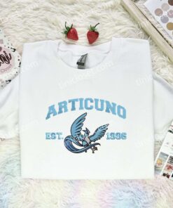 Articuno Embroidered Shirt, Pokemon Embroidered Hoodie, Anime Embroidered Sweatshirt (1)