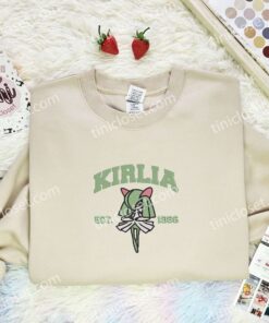 Kirlia Embroidered Shirt,Pokemon Embroidered Hoodie, Anime Embroidered Sweatshirt (1)