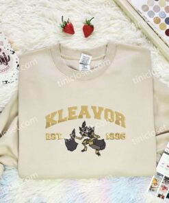 Kleavor Embroidered Shirt,Pokemon Embroidered Hoodie, Anime Embroidered Sweatshirt (2)
