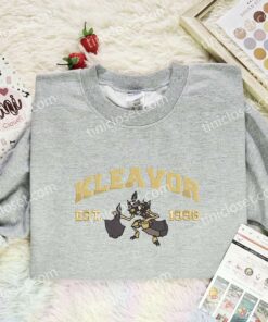 Kleavor Embroidered Shirt,Pokemon Embroidered Hoodie, Anime Embroidered Sweatshirt (3)