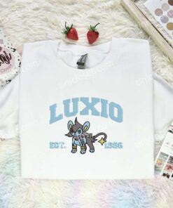 Luxio Embroidered Shirt,Pokemon Embroidered Hoodie, Anime Embroidered Sweatshirt (1)