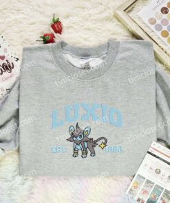 Luxio Embroidered Shirt,Pokemon Embroidered Hoodie, Anime Embroidered Sweatshirt (3)