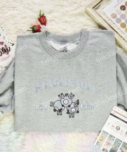 Magneton Embroidered Shirt, Pokemon Embroidered Hoodie, Anime Embroidered Sweatshirt (2)