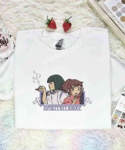 Chihiro And Haku Embroidered Shirt, Spirited Away Embroidered Hoodie, Ghibli Anime Embroidered Sweatshirt