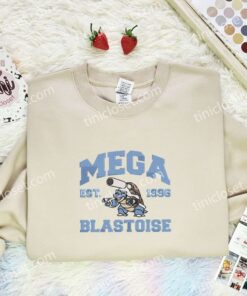 Mega Embroidered Shirt, Pokemon Embroidered Hoodie, Anime Embroidered Sweatshirt (1)
