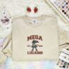 Mega Lucario Embroidered Shirt, Pokemon Embroidered Hoodie, Anime Embroidered Sweatshirt