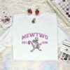 Mewtwo Embroidered Shirt, Pokemon Embroidered Hoodie, Anime Embroidered Sweatshirt
