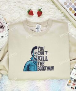 Michael Myers Embroidered Shirt, Horror Movie Embroidered Hoodie, Halloween Embroidered T Shirt (2)