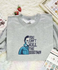 Michael Myers Embroidered Shirt, Horror Movie Embroidered Hoodie, Halloween Embroidered T Shirt (3)