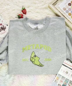 Metapod Embroidered Shirt, Pokemon Embroidered Hoodie, Anime Embroidered Sweatshirt (3)
