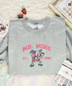 Mr Mine Embroidered Shirt, Pokemon Embroidered Hoodie, Anime Embroidered Sweatshirt (2)