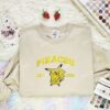 Pikachu Embroidered Shirt, Pokemon Embroidered Hoodie, Anime Embroidered Sweatshirt