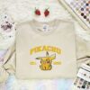 Pikachu Embroidered Shirt, Pokemon Embroidered Hoodie, Anime Embroidered Sweatshirt