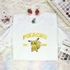 Pikachu Embroidered Shirt, Pokemon Embroidered Hoodie, Anime Embroidered Sweatshirt