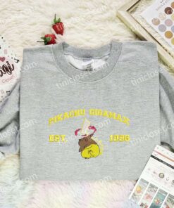 Pikachu Gigamax Embroidered Shirt, Pokemon Embroidered Hoodie, Anime Embroidered Sweatshirt (3)