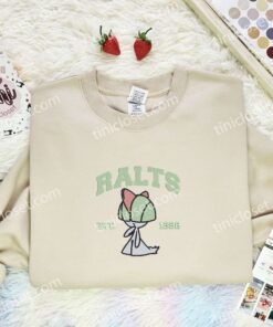 Ralts Embroidered Shirt, Pokemon Embroidered Hoodie, Anime Embroidered Sweatshirt (2)