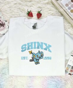 Shinx Embroidered Shirt, Pokemon Embroidered Hoodie, Anime Embroidered Sweatshirt (3)