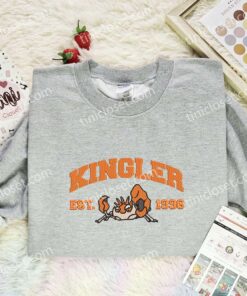 Kingler Embroidered Shirt,Pokemon Embroidered Hoodie, Anime Embroidered Sweatshirt (1)