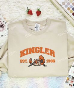 Kingler Embroidered Shirt,Pokemon Embroidered Hoodie, Anime Embroidered Sweatshirt (3)