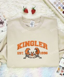 Kingler Embroidered Shirt,Pokemon Embroidered Hoodie, Anime Embroidered Sweatshirt (1)