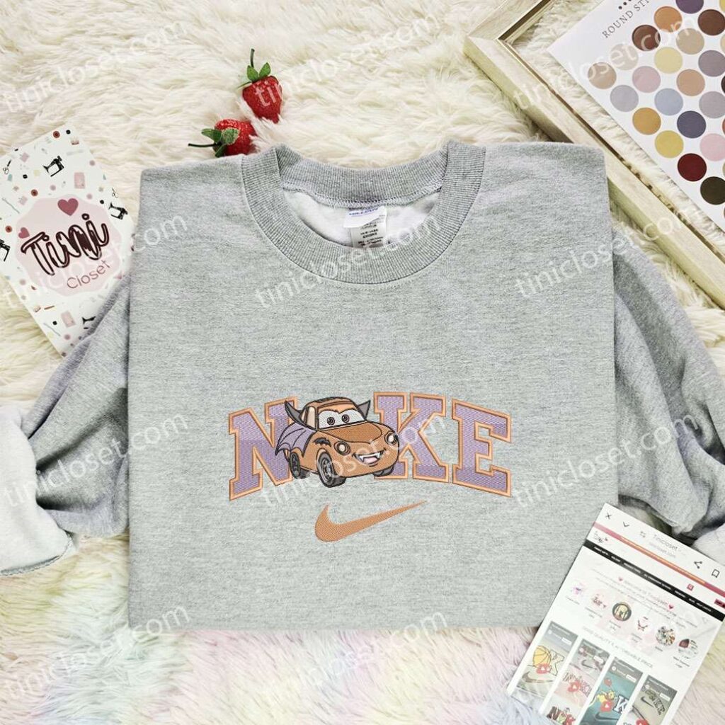 Cars Dracula Embroidered Shirt, Disney Pixar Embroidered Hoodie, Halloween Embroidered T-Shirt