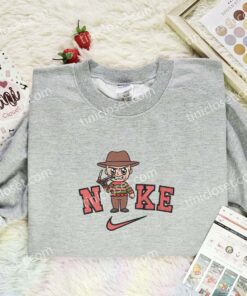 Chibi Freddy Krueger Embroidered Shirt, Horror Movie Embroidered Hoodie, Halloween Embroidered Sweatshirt (2)